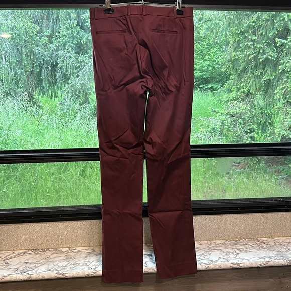 J. Crew Women’s Maddie Two Way Stretch Cotton Ankle Pants Maroon Size 8T NWT - Picture 3 of 7
